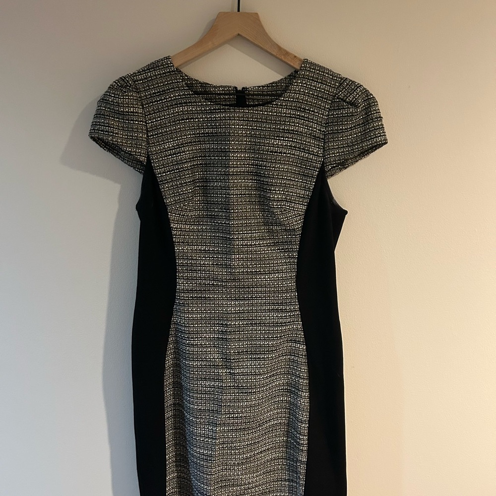 Anthropologie Elegant Black and Gray Women's Dress